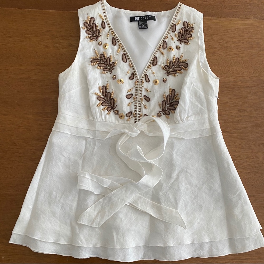 Carol Little beaded linen top